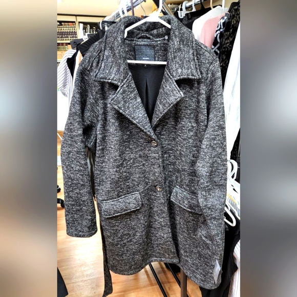 Steve Madden oversized coat in black and white - Picture 1 of 6